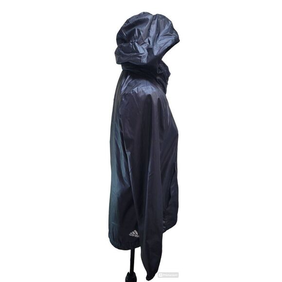 Adidas Linear Windbreaker w/ Zipup Hood Jacket Size XS Black Womens - Picture 2 of 8